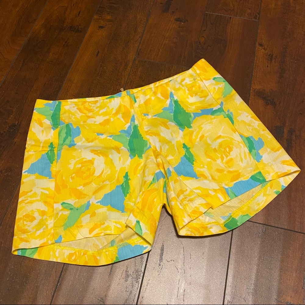 Lilly Pulitzer Yellow First Impression Deenie Shorts Sz 0